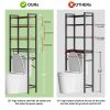 Over the Toilet Storage Freestanding Industrial Metal Wood Shelving Unit