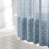 72-inch Blue White Circles Modern Semicircle Pattern Shower Curtain