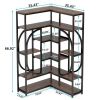 67-inch Tall Modern Industrial Metal Wood Corner Bookcase