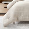 Full/Queen Beige Off-White Stripe Lightweight 3-Piece Comforter Set