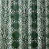 72 x 72 inch Cotton Poly Shower Curtain with Green White Geometric Motif Pattern