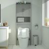 Over the Toilet Bathroom Storage Cabinet Shelving Unit in Grey Wood Finish