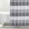 72-inch Grey White Striped Luxurious Textured Polyester Fabric Shower Curtain