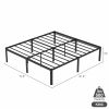 King 18-inch Rounded Edge Corners Metal Bed Frame with Under-bed Storage Space