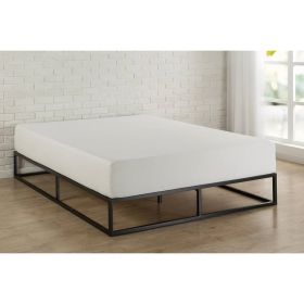 King size 10-inch Low Profile Modern Metal Wood Slat Platform Bed Frame