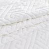 King size Ivory White Velvet Microfiber Polyester Reversible 3-Piece Quilt Set