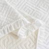 King size Ivory White Velvet Microfiber Polyester Reversible 3-Piece Quilt Set