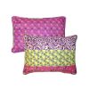 King size Vibrant Purple Yellow Boho Floral Reversible Lightweight Quilt Set