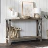 Industrial Farmhouse Entryway Table / Console Table in Taupe Grey Wood Finish