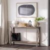 Industrial Farmhouse Entryway Table / Console Table in Taupe Grey Wood Finish