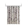 72 x 72 in Cotton Shower Curtain with Purple Grey Beige Floral Blossom Pattern