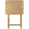 Set of 4 - Folding TV Tray Table Set with Stand in Natural Wood Finish