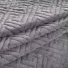 Queen Gray Charcoal Velvet Microfiber Polyester Reversible 3-Piece Quilt Set