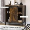 Farmhouse Buffet Cabinet Sideboard with Sliding Door in Rustic Brown Wood Finish