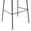 Set of 2 - Modern Low Back Barstool with Black Metal Frame and Beige Linen Seat