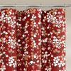 72-inch Red White and Flowers Vines Floral Shower Curtain