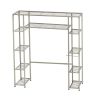 Over the Toilet Freestanding Bathroom Shelving Unit Shelf in Silver Metal Finish