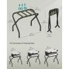 Black Metal Foldable Luggage Rack with Forest Green Straps