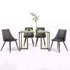 Modern 47-inch x 31-inch Tempered Glass Top Dining Table with Gold Metal Frame