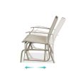 2 Seat Mesh Patio Loveseat Swing Glider Rocker with Armrests in Taupe