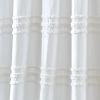 72-inch White Cotton Chenille Stripe Shower Curtain - Machine Washable