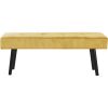 Modern Yellow Corduroy Upholstered End of Bed Bench with Black Metal Legs