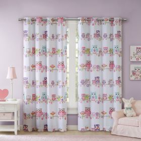 Owl Printed Blackout Curtain Panel(Only 1 Pc Panel) (Color: as Pic)