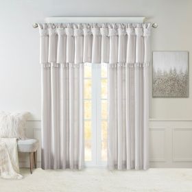 Twist Tab Lined Window Curtain Panel(Only 1 Pc Panel) (Color: as Pic)