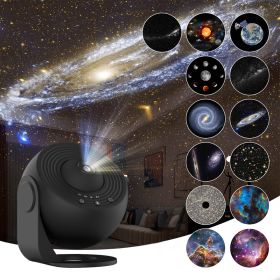 13 in 1 Star Projector, Planetarium Galaxy Projector for Bedroom, Aurora Projector, Night Light Projector for Kids Adults (Emitting Color: black)