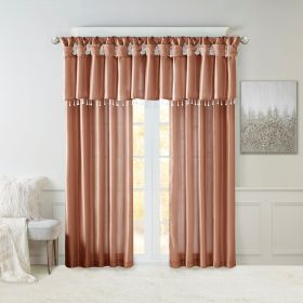 Twist Tab Lined Window Curtain Panel (Color: as Pic)